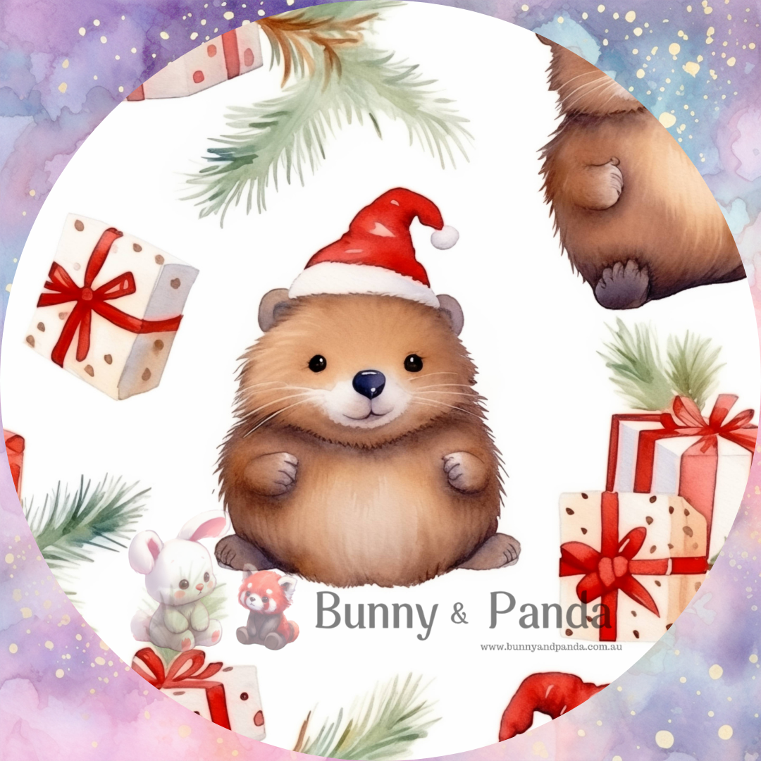 Christmas Wombat | Cotton Canvas | INSTOCK