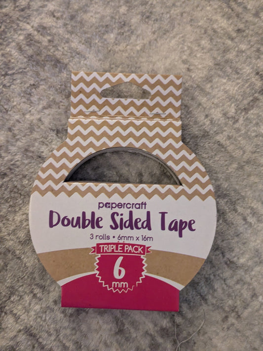 Double Sided Tape 3pk 6mm x 16m