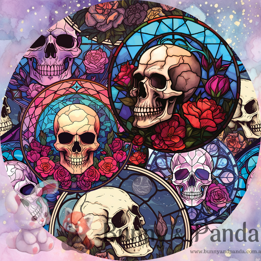 R 14 Stained Glass Skull