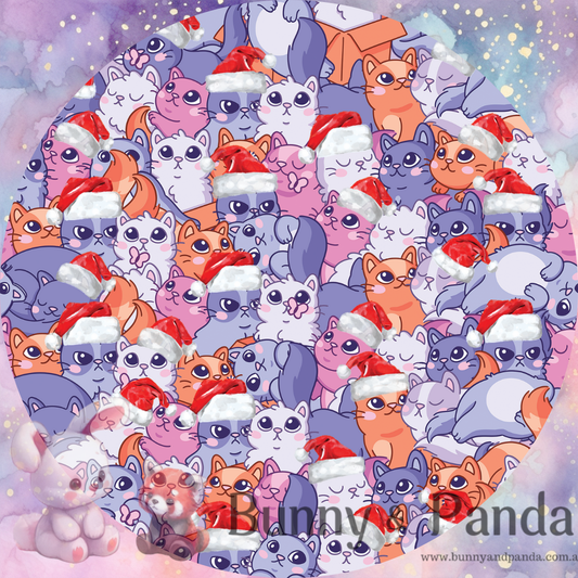 Stacked Cats, Santa Hats